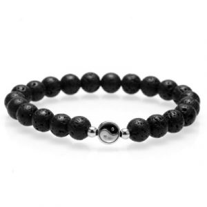 Bracelet Yin Yang Pierre de Lave