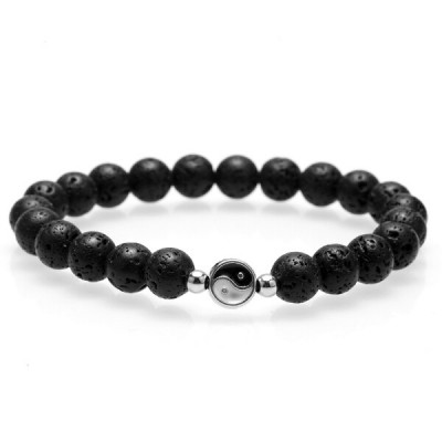 Bracelet Yin Yang Pierre de Lave