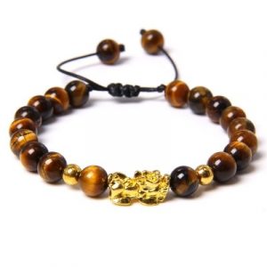 Bracelet Pi Yao Protecteur en Oeil de Tigre marron