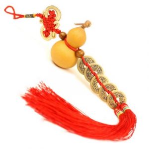 Talisman 5 Pièces de Monnaie Wu Lou rouge