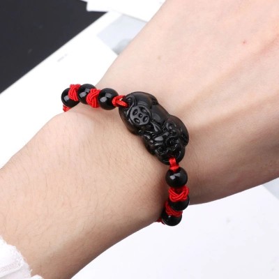 Bracelet Pi Yao Obsidienne Fils rouge – Image 3