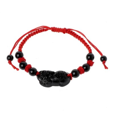 Bracelet Pi Yao Obsidienne Fils rouge