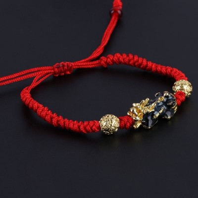 Bracelet Fils rouge Pi Yao bleu Mantras – Image 2