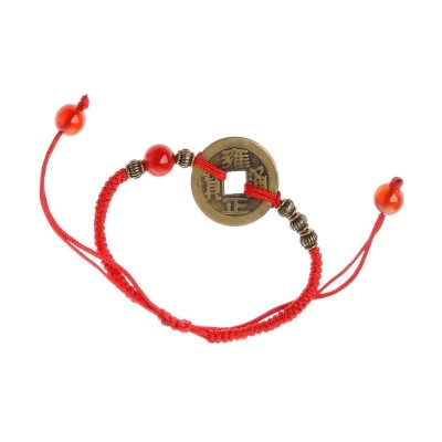 Bracelet Fils Rouge Pièce de Monnaie Ancienne – Image 2