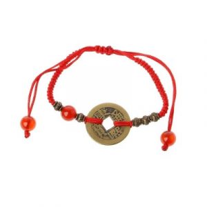 Bracelet Fils Rouge Pièce de Monnaie Ancienne