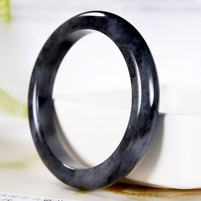 Bracelet Jonc en Jade noir 58mm – Image 2