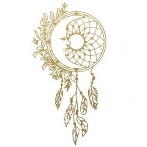 Sticker Attrape Rêves Soleil et Lune doré