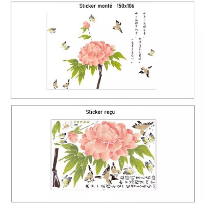 Sticker Fleurs de Pivoines roses – Image 3