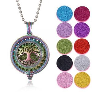 Collier Pendentif Aromathérapie Arbre de vie Céleste