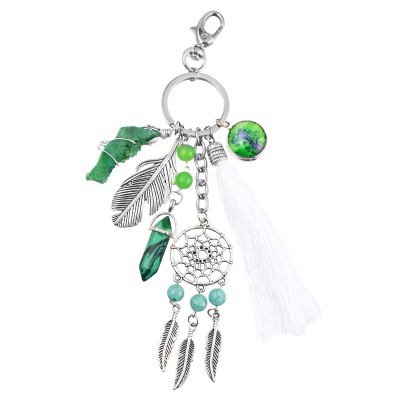 Porte Clés Attrape Rêves et Prisme en Malachite