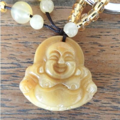 Porte Clés Bouddha Riant en Topaze jaune – Image 2