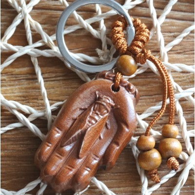 Porte Clés Cigale dans la main de Bouddha – Image 3