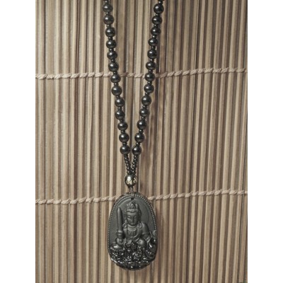 Suspension Bouddha Manjusrhi en Obsidienne noire – Image 3