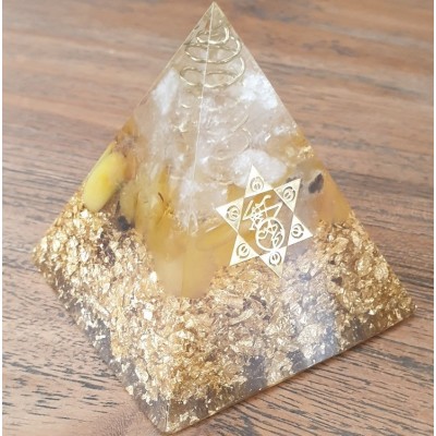 Orgonite Pyramide Ajna Chakra Citrine – Image 2
