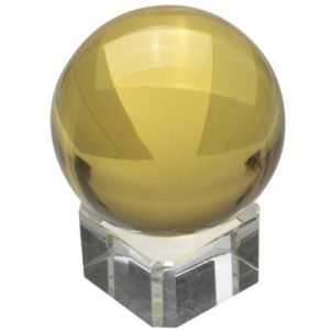 Socle et Boule de Cristal jaune 40mm