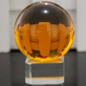 Socle et Boule de Cristal orange 40mm