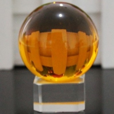 Socle et Boule de Cristal orange 40mm