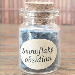 Bouteille Pierres Brutes Obsidienne Flocons de Neige