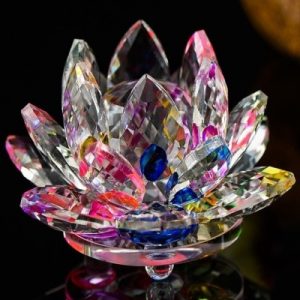Grande Fleur de Lotus en Cristal multicolore