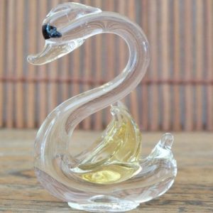 Cygne en Cristal jaune et blanc