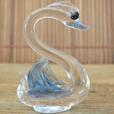 Cygne en Cristal bleu et blanc – Image 2