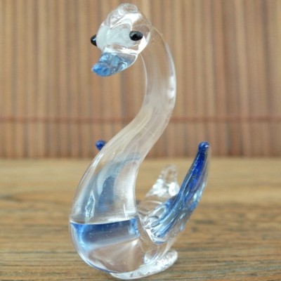 Cygne en Cristal bleu et blanc – Image 3