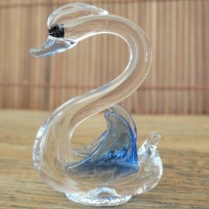 Cygne en Cristal bleu et blanc