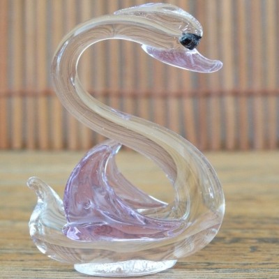 Cygne en Cristal violet et blanc – Image 2
