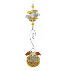 Suspension Spirale Cristal Solaire jaune 30mm