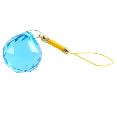 Suspension Cristal à Facettes bleu turquoise 30mm