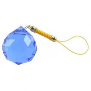 Suspension Cristal à Facettes bleu 30mm