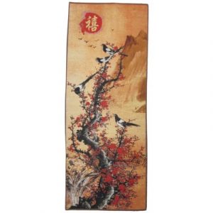 Tangka Tapisserie Fleurs de Cerisier rouge