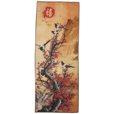 Tangka Tapisserie Fleurs de Cerisier rouge