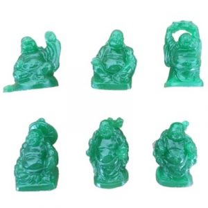 6 Statues Bouddhas Rieurs verts
