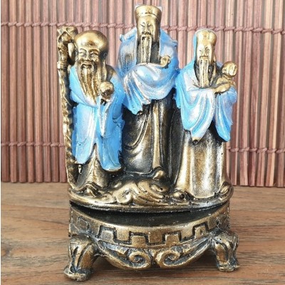 Statue Les 3 Sages Immortels bleus