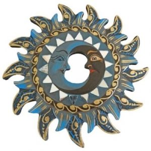 Miroir Soleil Mosaïque bleu 20cm