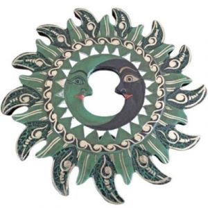 Miroir Soleil Mosaïque vert 20cm
