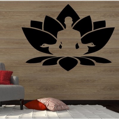 Sticker Bouddha sur Fleur de Lotus – Image 2
