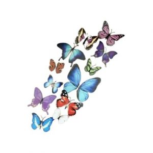 Stickers 12 Papillons Multicolores 3D