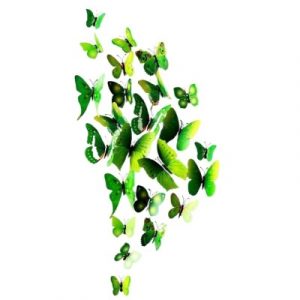 Stickers 12 Papillons Verts 3D