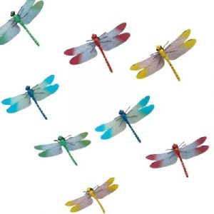 Stickers 8 Libellules Multicolores 3D