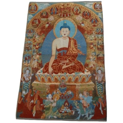 Grand Tangka Tapisserie Shakyamuni Bouddha
