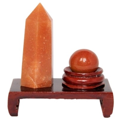 Ensemble Boule et Pointe d'Aventurine rouge – Image 2