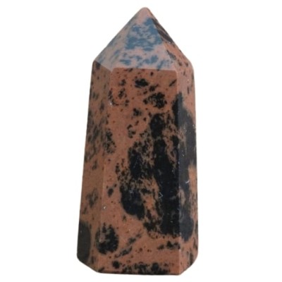 Pointe Obélisque Chakra en Obsidienne Acajou