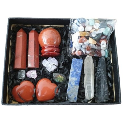 Coffret Chakra ensemble en Jaspe rouge