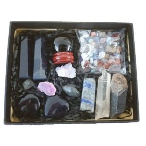Coffret Chakra ensemble en Pierre de Sable bleu