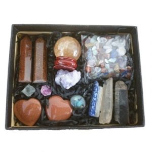Coffret Chakra ensemble en Pierre de Sable marron