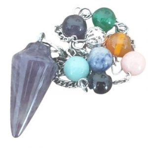 Pendule des 7 Chakras en Améthyste