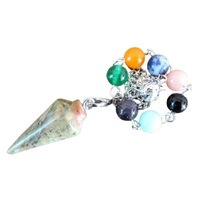 Pendule des 7 Chakras en Unakite – Image 3