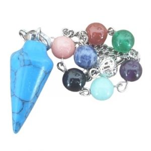 Pendule des 7 Chakras en Turquoise